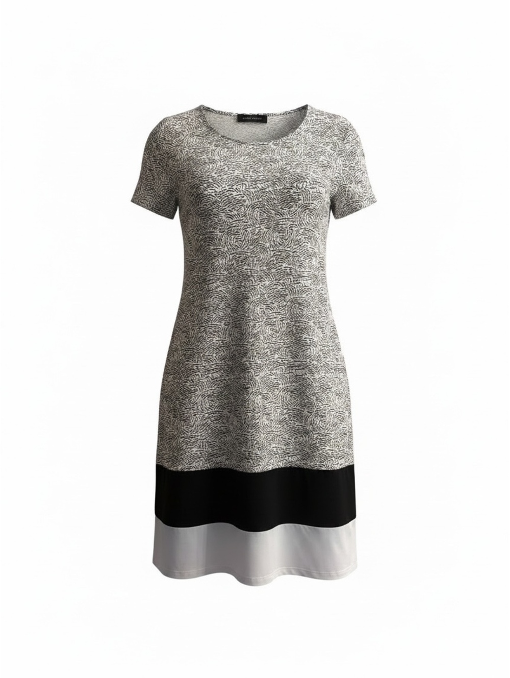 Ivanka Trump Short Sleeve Shift Dress with Color Block Hem S/P